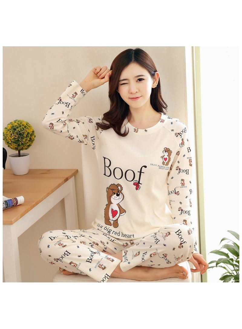 Women Cotton Printed Night Suit Set of Top And Pyjama 