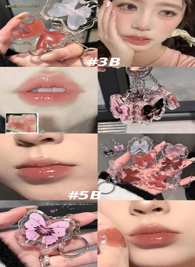CAPPUVINI Lip Glaze | Solid Lip Gloss in Butterfly Keychain | Long-Lasting Moisture & Shine | Long Stay & Smudge Proof Lip Care | Lightweight & Non-Sticky Gloss Finish | Trending Shades Pink Nude Brown Lipsticks for Womens & Girls (3B#Watermelon Piaose, 2g) - Image 2