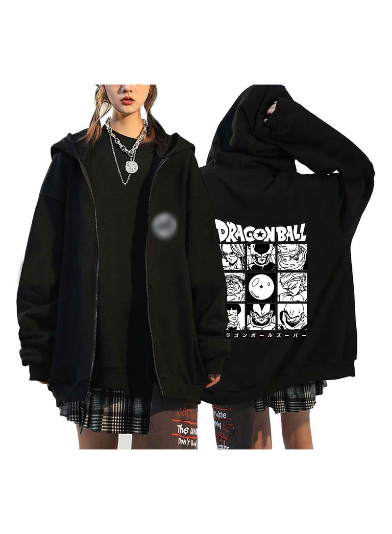 KUYING New Dragon Ball Casual Loose Zipper Hooded Jacket  - Image 1