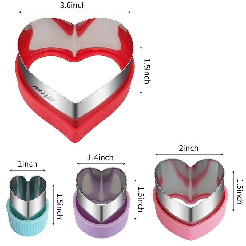 ALL-TOP ALLTOP Heart-Shaped Cookie Cutter Set - 4 Size Biscuit Cutter for Valentine's Day Baking, Romantic Dessert Decoration, Anniversary Cooking & More - Image 2