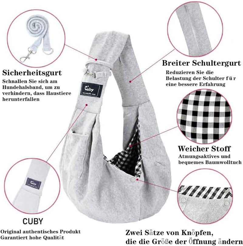 CUBY Summer Pet Carrier Sling for Small Dogs and Cats - Single Shoulder Pet Bag for Travel - Dog Carrier Bag - Image 5