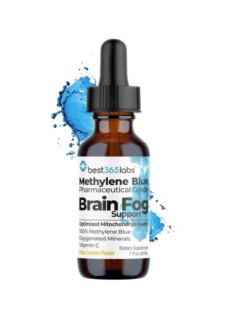 Methylene Blue Pharmaceutical Grade, USP Grade, Third-Party Tested with Vitamin C - Memory Booster - Improves Cognitive Function and Focus - Clear Thoughts...