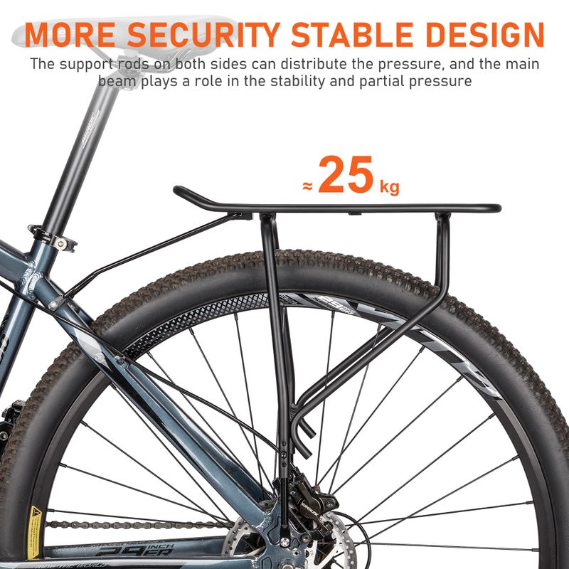 PINNAMAX Bike Rear Rack - Bicycle Pannier Rack Compatible with MIK System, Bike Cargo Rack for Disc Brake/Non-Disc Brake Mount - Height Adjustable for 26"-29" Frames - Image 4