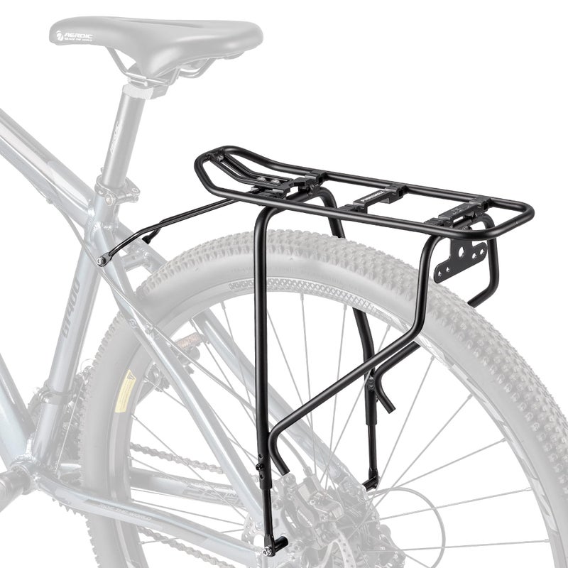 PINNAMAX Bike Rear Rack - Bicycle Pannier Rack Compatible with MIK System, Bike Cargo Rack for Disc Brake/Non-Disc Brake Mount - Height Adjustable for 26"-29" Frames - Image 1