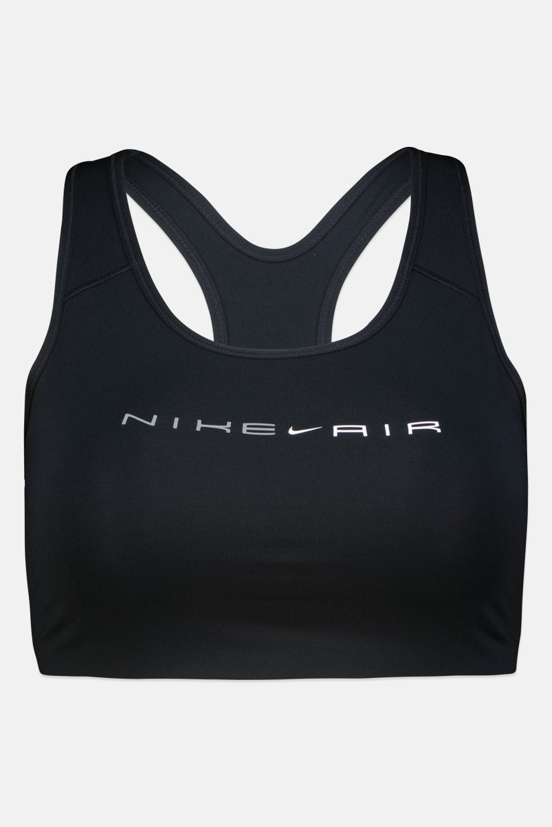 Nike Women Air Plus Size Brand Logo Training Sports Bra, Black - Image 2
