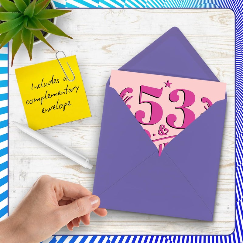 Stuff4 بطاقات عيد ميلاد 53 للنساء - رائعة - بطاقة عيد ميلاد سعيد لامرأة تبلغ من العمر 53 عامًا، الجدة، الجار، الجدة، الزوجة، 5.7 بوصة، بطاقات تهنئة بعيد الميلاد - Image 5