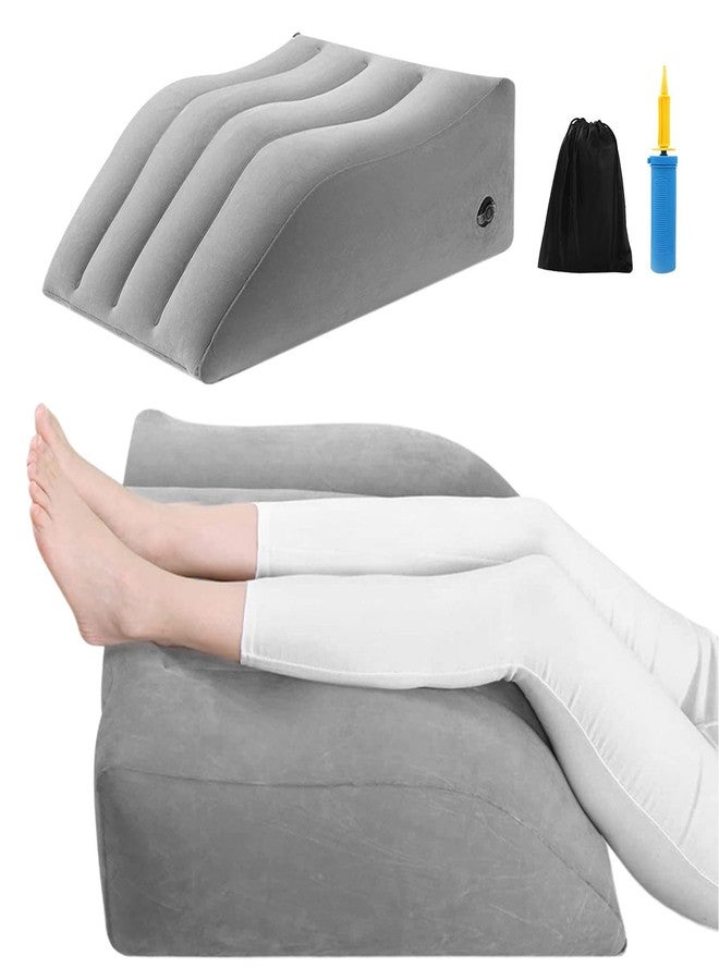 EMVANV Inflatable Leg Elevating Pillow,with Air Pump and Storage Bag Improve Circulataion and Reduce Swelling for Daily Use, Pregnant Women, People with Leg Problems(Grey) - Image 1