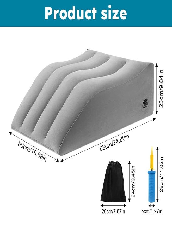 EMVANV Inflatable Leg Elevating Pillow,with Air Pump and Storage Bag Improve Circulataion and Reduce Swelling for Daily Use, Pregnant Women, People with Leg Problems(Grey) - Image 2