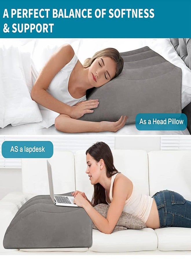 EMVANV Inflatable Leg Elevating Pillow,with Air Pump and Storage Bag Improve Circulataion and Reduce Swelling for Daily Use, Pregnant Women, People with Leg Problems(Grey) - Image 3