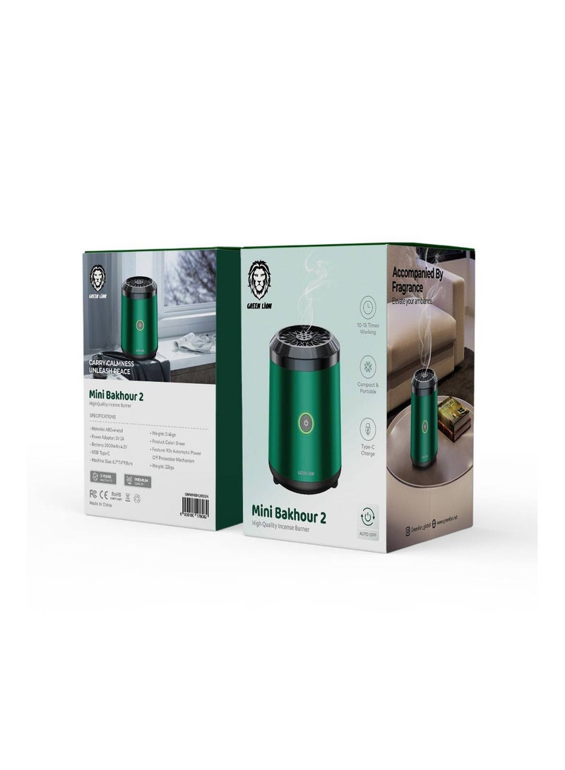 GREEN LION Green Lion Mini Bakhour 2 Incense Burner 2000mAh- GREEN  - Image 2