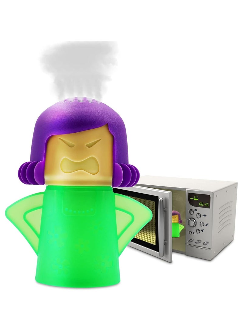 AROAQ Microwave Cleaner, Angry Mama Microwave Cleaner Microwave Oven Steam Cleaner Easily Clean in Minutes Cleans Add Vinegar and Water for Home or Office with English Manual (Green) - Image 1