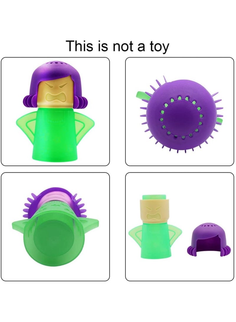 AROAQ Microwave Cleaner, Angry Mama Microwave Cleaner Microwave Oven Steam Cleaner Easily Clean in Minutes Cleans Add Vinegar and Water for Home or Office with English Manual (Green) - Image 4