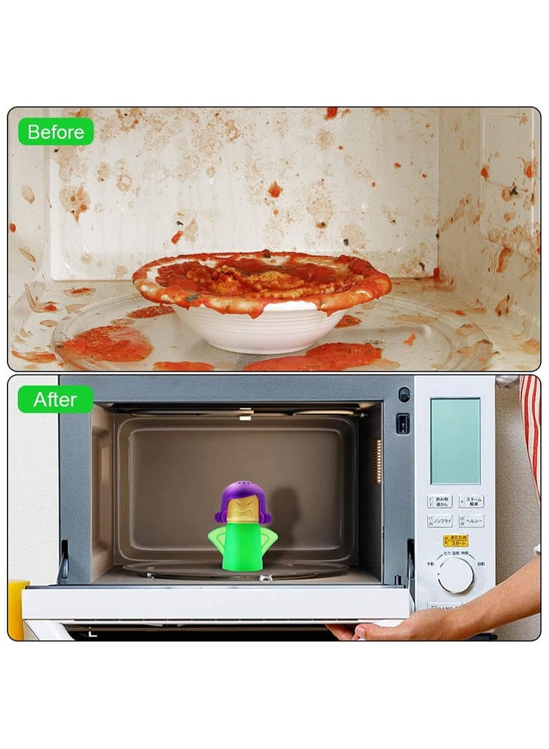 AROAQ Microwave Cleaner, Angry Mama Microwave Cleaner Microwave Oven Steam Cleaner Easily Clean in Minutes Cleans Add Vinegar and Water for Home or Office with English Manual (Green) - Image 5
