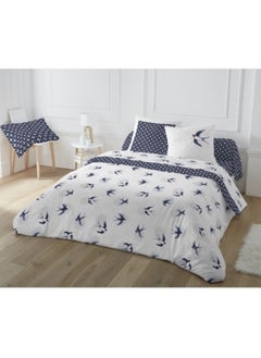 Home-Tex Design Hometex Design King Size 100% Cotton 6 Piece Bed Set with reversible Duvet cover - 1 Flat Sheet 240x260 cm 1 Duvet Cover 240x200 cm 4 Pillows 50x80 cm Design Hiron  - Image 1