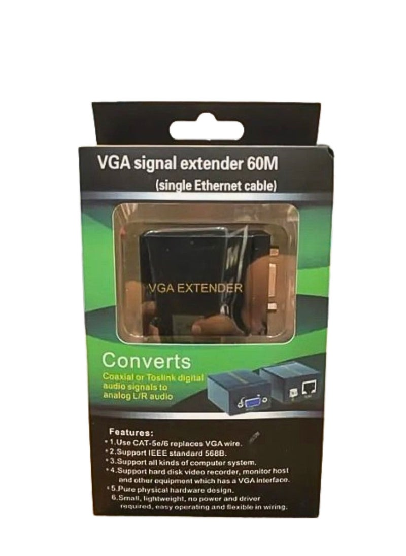 Generic VGA Extender CAT5E 6 VGA Extension 60 Meters VGA Extender with RJ45 Ethernet Cable 60M  - Image 2
