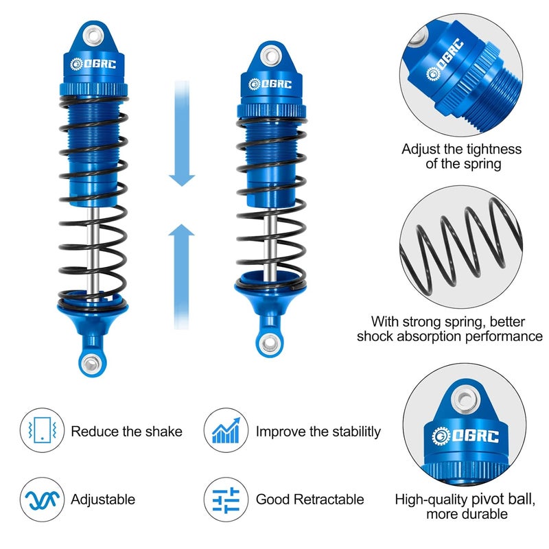OGUNKE OGRC Oil Shock Absorber Damper Set for 1/10 Traxxas Models (Blue) - Image 4