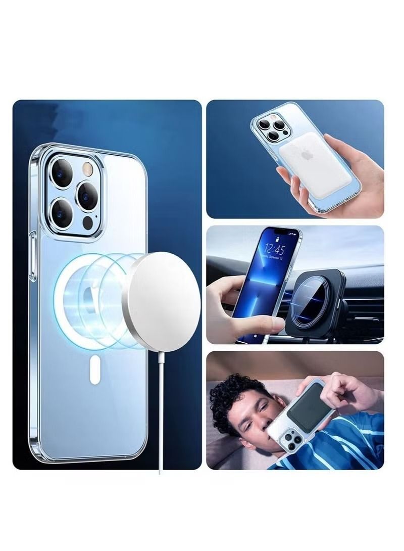 IAF iPhone 14 Plus MagSafe Clear Case Magnetic Cover MagSafe Crystal Clear Protective Shockproof Transparent Cover Case  - Image 2