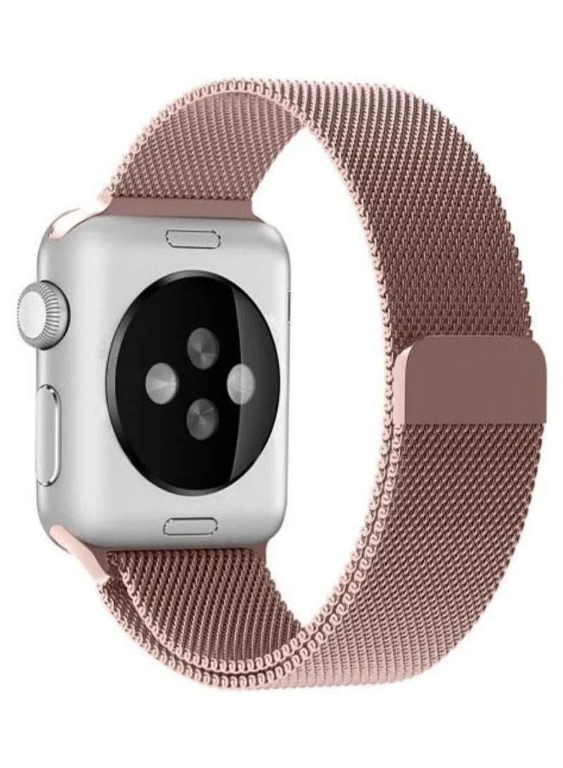 Milanese Loop Stainless Steel Replacement Band For Apple Watch Series 5/6/7 38/40/41 Rose Gold - Image 1
