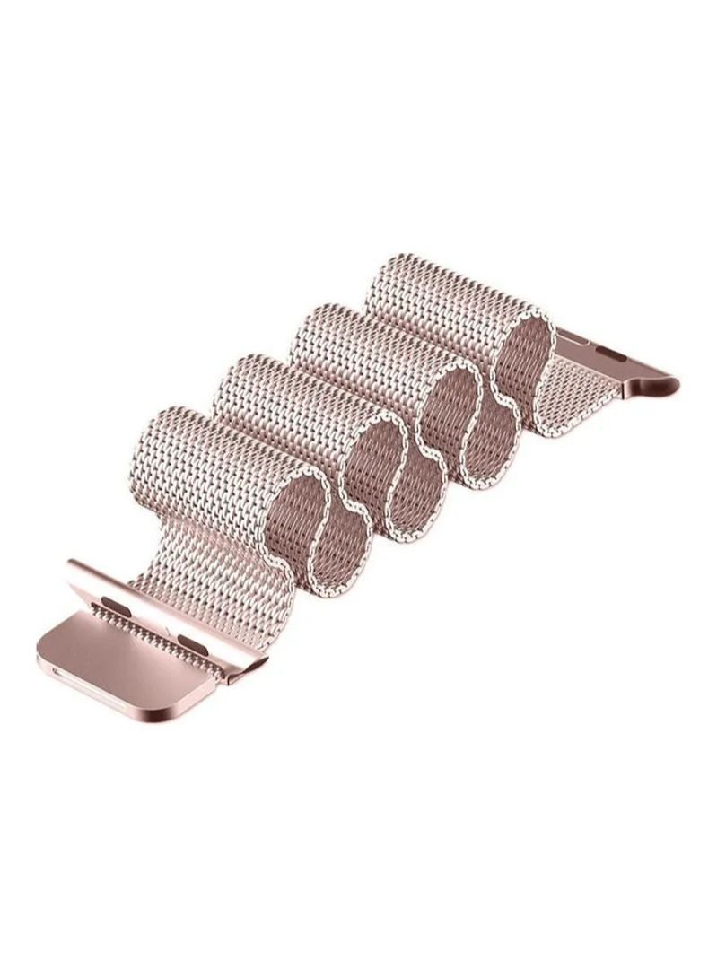 Milanese Loop Stainless Steel Replacement Band For Apple Watch Series 5/6/7 38/40/41 Rose Gold - Image 2