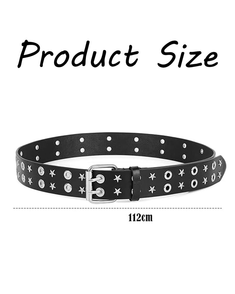 INOCEAN Studded Belt, Studded Belt Mens, Bullet Belt, y2k accessories, Black, Waist Ladies Belt, Belts for Jeans and Dresses, Halloween, Party Dressing Up, Women Y2k Belts - Image 2