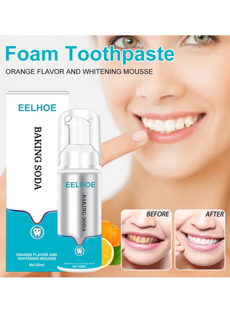 EELHOE Baking Soda Foam Toothpaste, Baking Soda Teeth Whitening Mousse, Toothpaste Whitening Stain Removal and Brightens Foam Toothpaste - Image 4