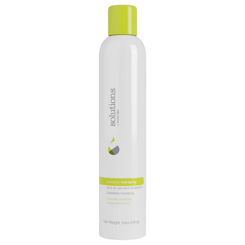 GREAT CLIPS Solutions Buildable Hairspray, 10oz | Protects Against Humidity | Provides Long-Lasting Hold & Shine | For All Hair Types - Image 1