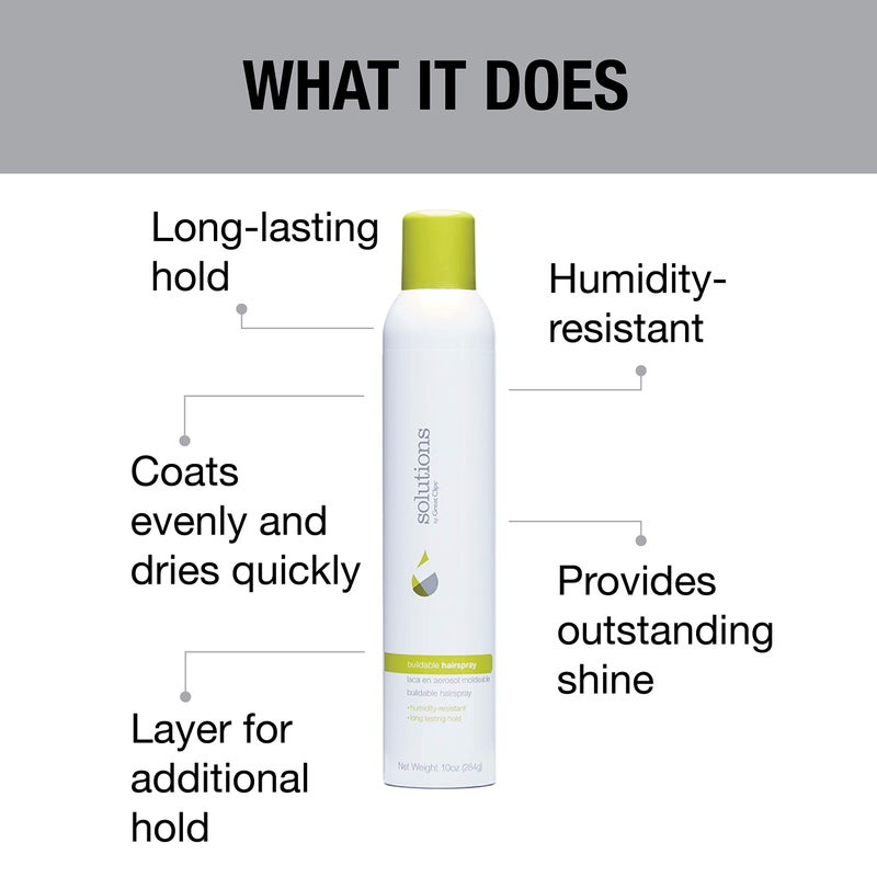 GREAT CLIPS Solutions Buildable Hairspray, 10oz | Protects Against Humidity | Provides Long-Lasting Hold & Shine | For All Hair Types - Image 4