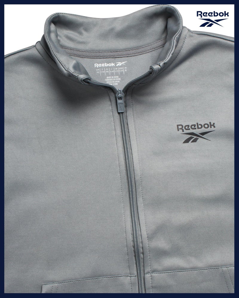 Reebok Boys Tracksuit Set - 2 Piece Athletic Tricot Zip Up Fleece Lined Jacket and Toddler Sweatpants Playwear for Kids, Size 2T, Monument - Image 4