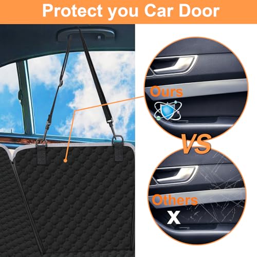 Mancro Dog Car Seat Cover for Back Seat, 2025 Upgraded 600D Heavy Duty Waterproof & Scratch-Resistant Dog Hammock for Car, Back Seat Pet Cover for Dogs with Sedan, Trucks and SUVs, Standard, Black - Image 2
