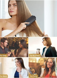 LANDOT Hair Heated Straightening Brush,Negative Ion Hot Hair Brush for Smooth Frizz-Free Women Hair - Ceramic Flat Iron Brush - Dual Voltage Anti-Scald Safe Fast Heating  - Image 4
