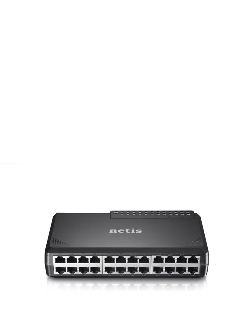 Netis Netis ST3124P 24 Port 10/100Mbps Fast Ethernet Rackmount Switch with Plug-and-Play | Auto MDI/MDI-X, Desktop Ethernet Splitter and Hub, Plug and Play, Traffic Optimization, Compact Design  - Image 2