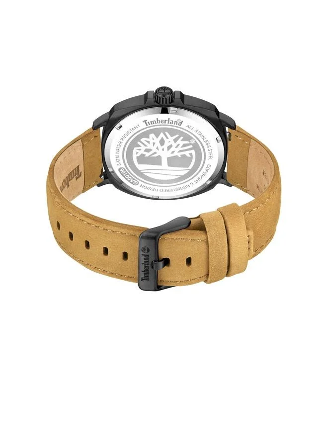 تمبرلاند Men's Williston Watch With Stainless Steel Case And Leather Strap Water Resistant 44mm - TDWGA0010601