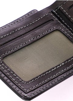 Generic Men Wallet leather (AM 2054) cow Material - 7 Credit Card Holder Money - 1 mesh slot for your ID - Small Wallets for Traveling .Black  - Image 5