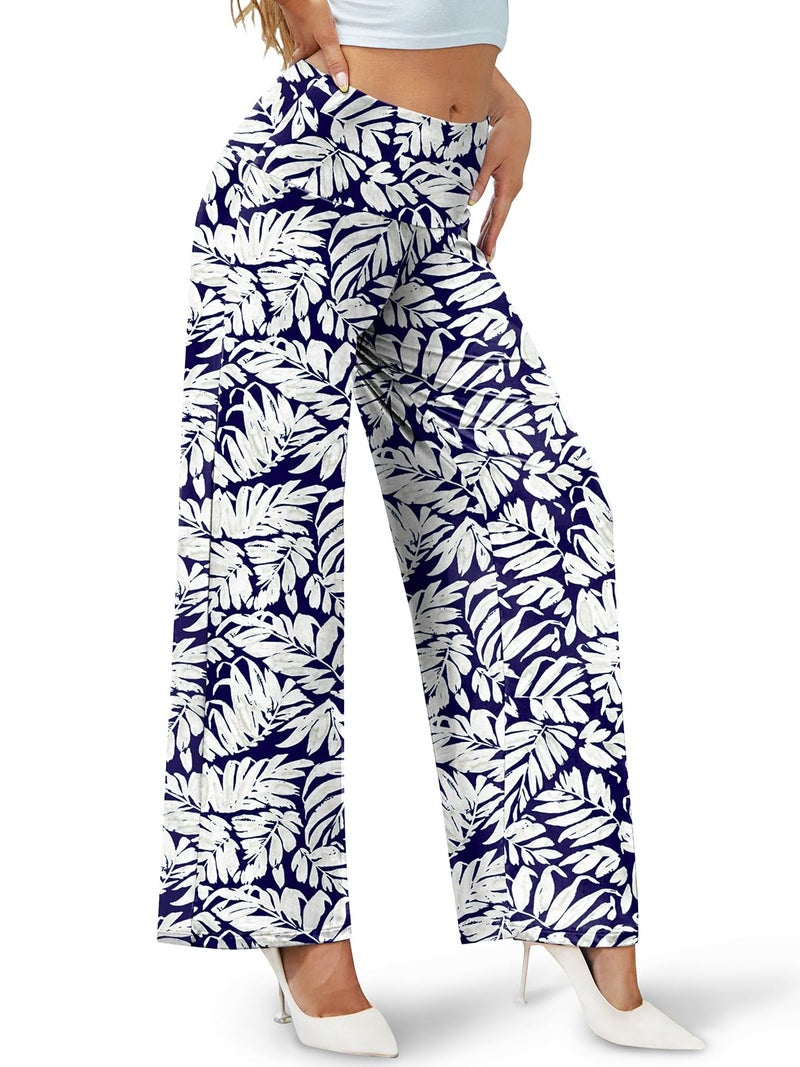 Arolina Palazzo Pants for Women Dressy Casual Wide Leg Pants for Women Stretchy Flowy High Waist Lounge Pants Trousers - Image 2