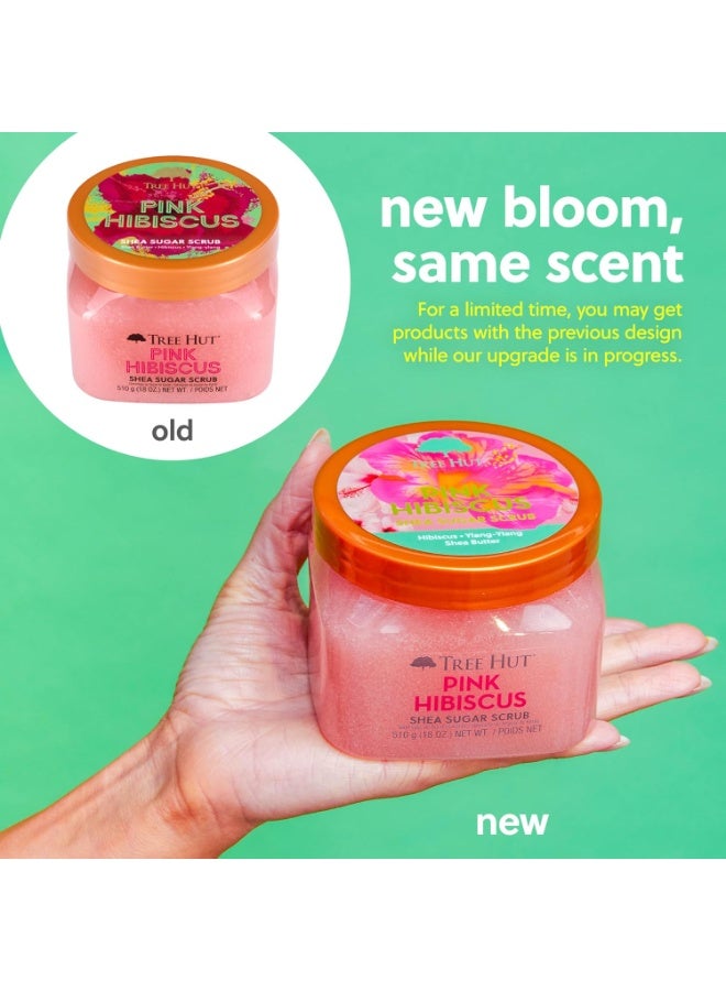 Tree Hut Tree Hut Shea Sugar Scrub - Pink Hibiscus - 18 oz - Exfoliating Body Scrub for Smooth, Glowing Skin - Made with Real Sugar and Shea Butter  - Image 3