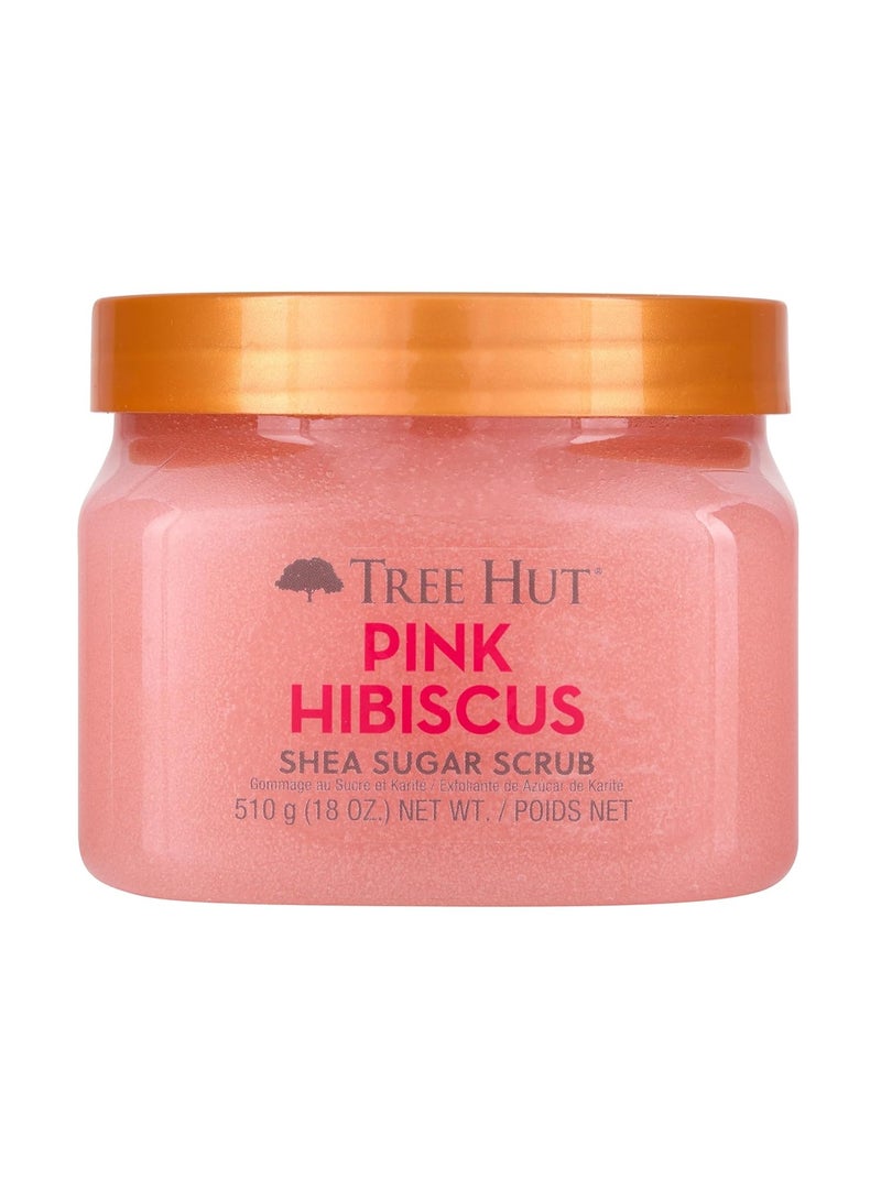 Tree Hut Tree Hut Shea Sugar Scrub - Pink Hibiscus - 18 oz - Exfoliating Body Scrub for Smooth, Glowing Skin - Made with Real Sugar and Shea Butter  - Image 1