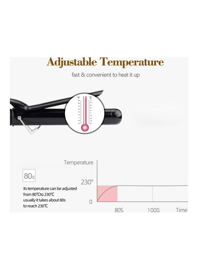 NIBEMINENT Ceramic Tapered Curling Iron With LCD Screen Black - Image 5