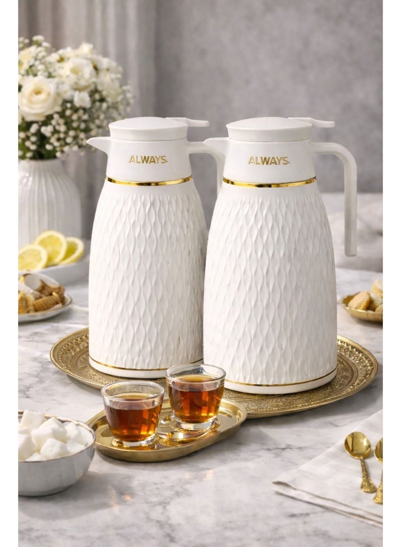 Always Elegant 2-piece thermal flask set, keeps beverages hot for long hours, ideal for daily use and hospitality - Image 1