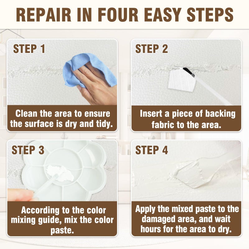 Vigorder Cream Leather Repair Kit for Furniture, Vinyl Repair Kit for Car Interior, Sofa, Purse and Jacket, Restore Any Material with Super Easy Instructions to Fix Scratches, Tears, Holes, Peeling - Image 5