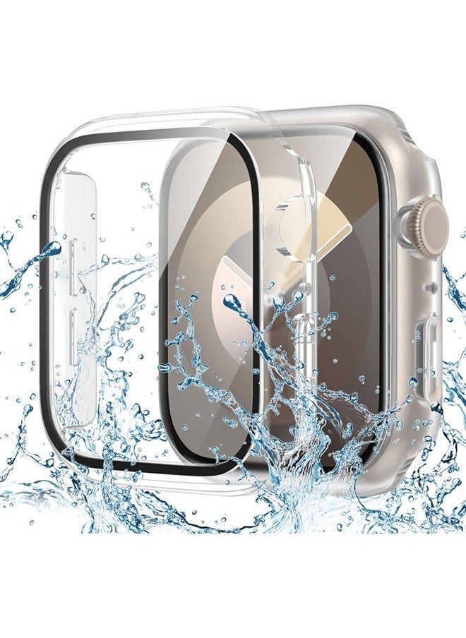 SJet Waterproof Case for Apple Watch Screen Protector 46mm Series 10 Tempered Glass Face Cover (46mm, Clear)  - Image 1