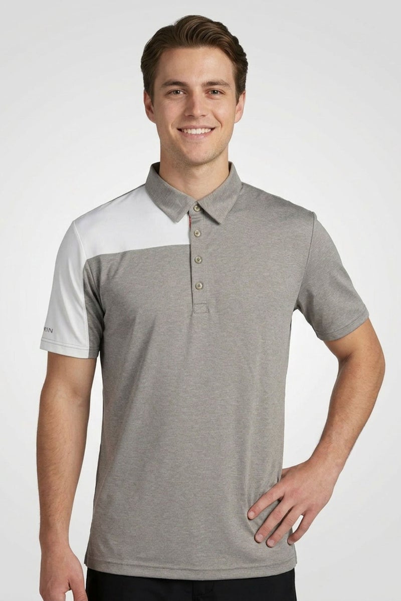 Ping Men Sportswear Fit Short Sleeve Outdoor Polo Shirt, Light Grey - Image 1