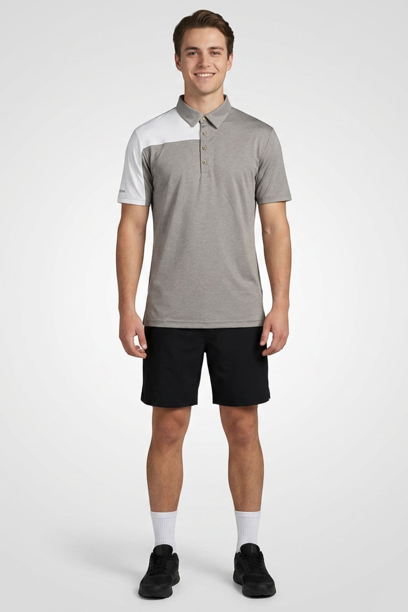 Ping Men Sportswear Fit Short Sleeve Outdoor Polo Shirt, Light Grey - Image 2