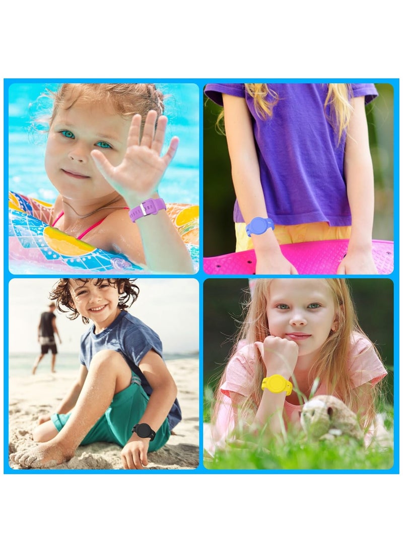 SYOSI - 4 Pack Airtag Bracelet for Kids Waterproof Silicone Wristband Full Case Cover for Apple Airtag Holder Toddler Hidden Band Accessories for Child Strap - Image 1