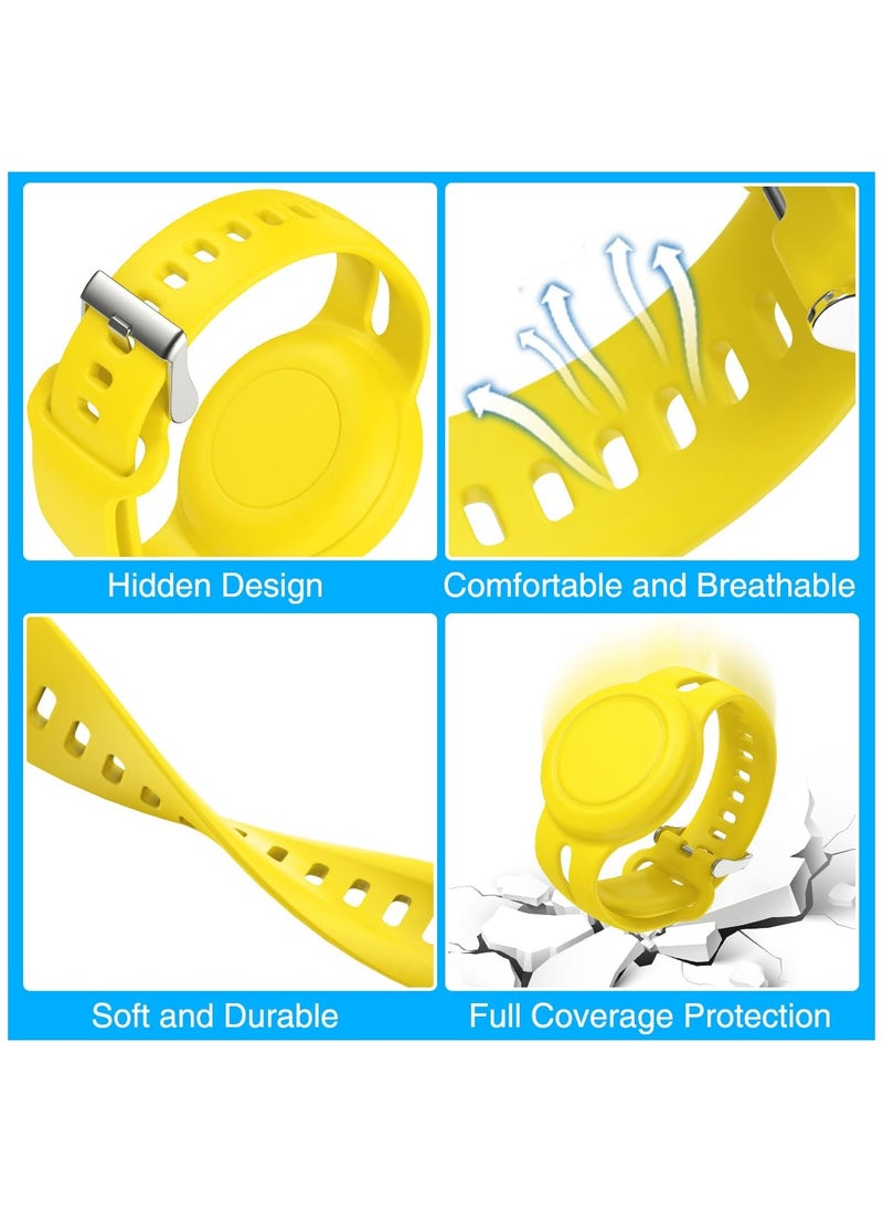 SYOSI - 4 Pack Airtag Bracelet for Kids Waterproof Silicone Wristband Full Case Cover for Apple Airtag Holder Toddler Hidden Band Accessories for Child Strap - Image 1