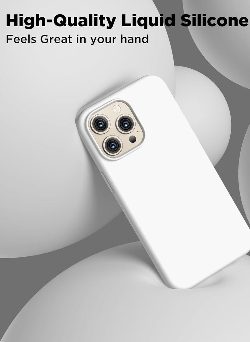 ELTRAZONE Compatible with iPhone 15 Pro Max Case, Liquid Silicone Case, Full Body Shockproof Protective Cover Slim Thin Phone Case with Soft Anti-Scratch Microfiber Lining, 6.7 inch-White - Image 5