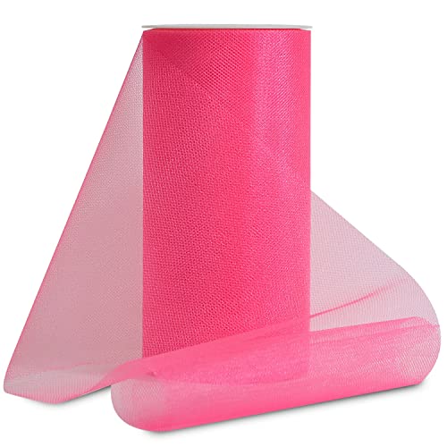 Expo International Shiny 6-Inch Tulle Spool, 25-Yard, Neon Pink - Image 2