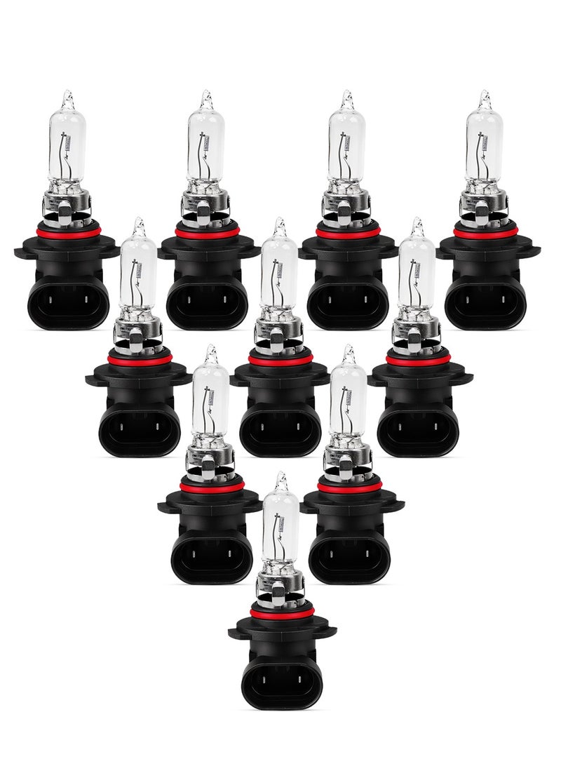 10 قطع من مصابيح الهالوجين 9005 12 فولت 100 وات - زجاج كوارتز فائق السطوع، مضاد للأشعة فوق البنفسجية، سهل التوصيل والتشغيل، مصباح أمامي متين للسيارة للقيادة الليلية وفي جميع الظروف الجوية - Image 1