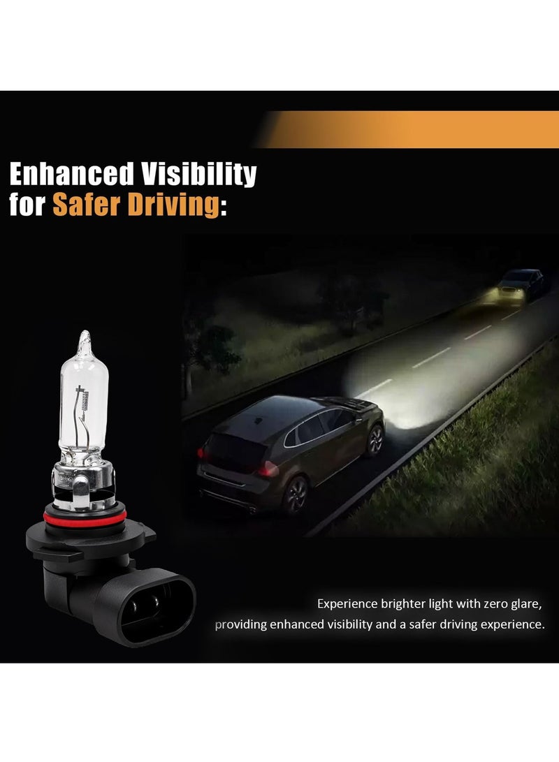 10 قطع من مصابيح الهالوجين 9005 12 فولت 100 وات - زجاج كوارتز فائق السطوع، مضاد للأشعة فوق البنفسجية، سهل التوصيل والتشغيل، مصباح أمامي متين للسيارة للقيادة الليلية وفي جميع الظروف الجوية - Image 3