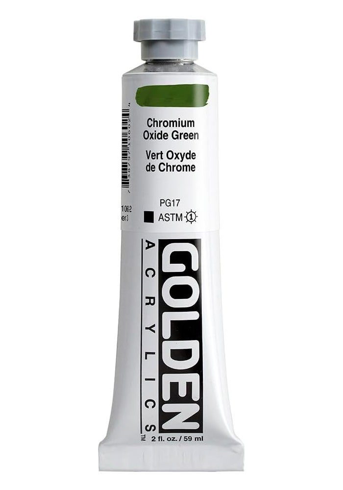 Golden Heavy Body Acrylic Paint - Chromium Oxide Green, 2 oz Tube - Image 1