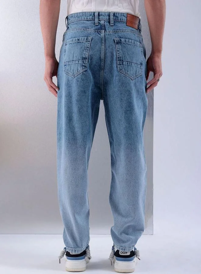 The Indian Garage Co The Indian Garage Co Men Blue Mid Rise Loose Fit Faded Jeans